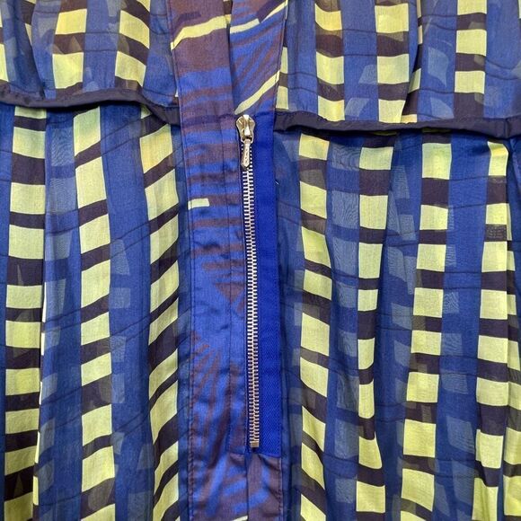 Patricia Schmidt Green Blue Patterned Bathing Suit Swim Cover Up Size Medium - Picture 2 of 9